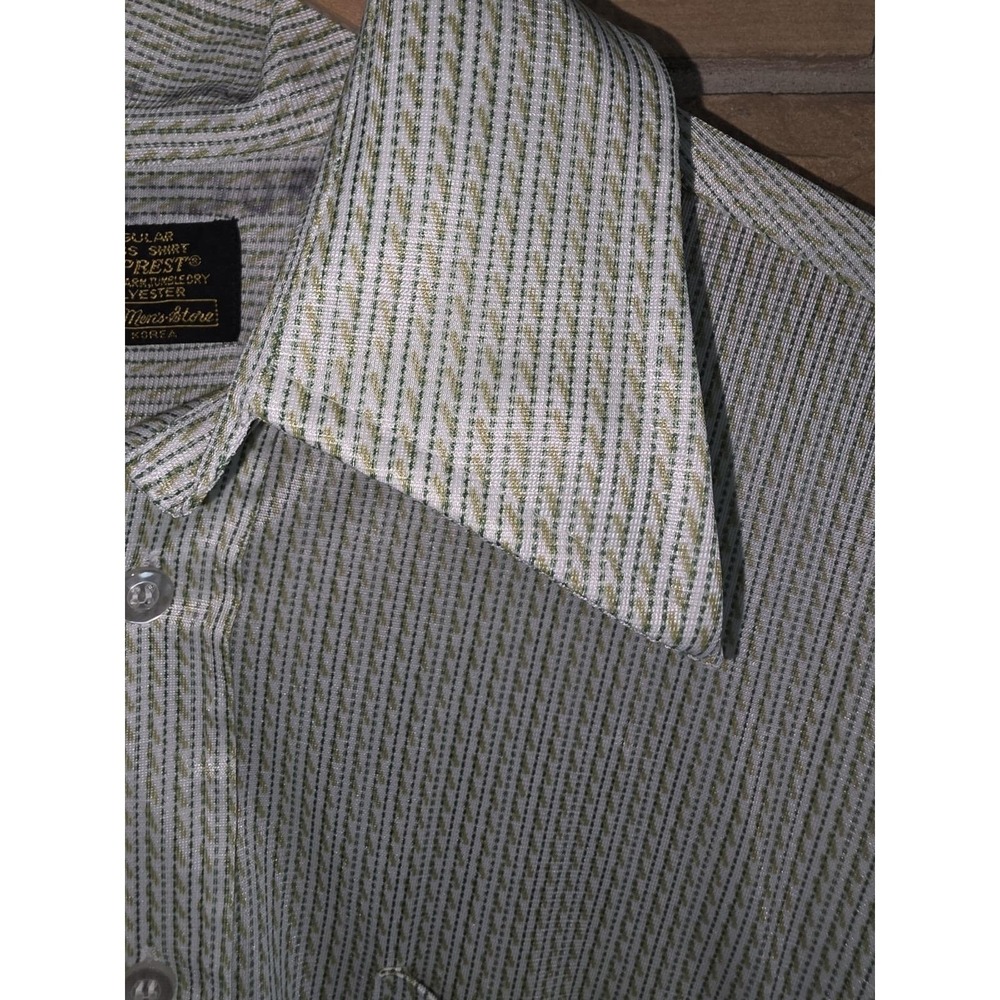 Vintage Sears The Men's Store Perma-Prest Knit Dress Shirt Mens Short Sleeve - Picture 4 of 5